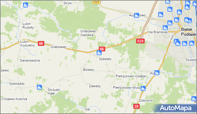 mapa Szastały, Szastały na mapie Targeo