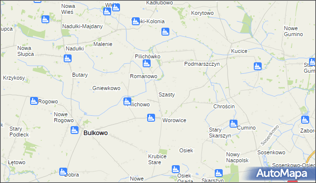 mapa Szasty, Szasty na mapie Targeo