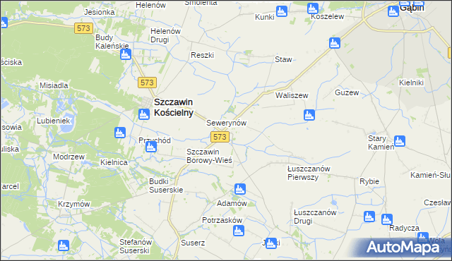 mapa Szczawin Borowy-Kolonia, Szczawin Borowy-Kolonia na mapie Targeo