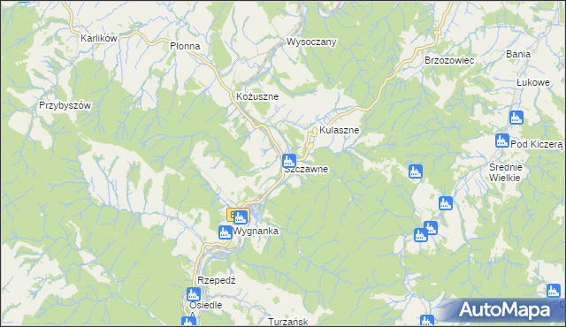 mapa Szczawne, Szczawne na mapie Targeo