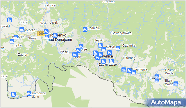 mapa Szczawnica, Szczawnica na mapie Targeo