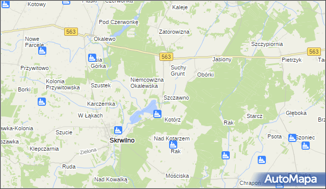 mapa Szczawno gmina Skrwilno, Szczawno gmina Skrwilno na mapie Targeo