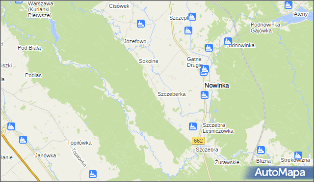 mapa Szczeberka, Szczeberka na mapie Targeo