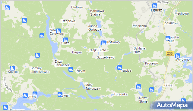 mapa Szczeblewo, Szczeblewo na mapie Targeo