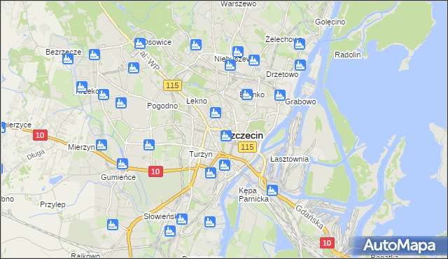 mapa Szczecina, Szczecin na mapie Targeo