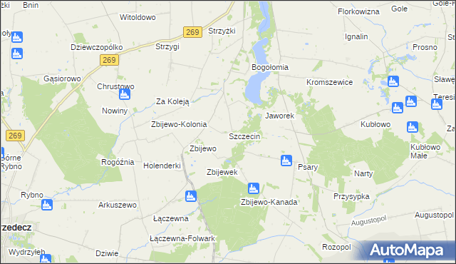 mapa Szczecin gmina Chodecz, Szczecin gmina Chodecz na mapie Targeo