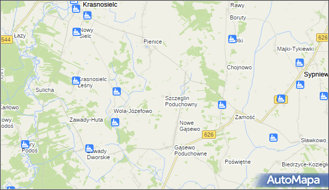 mapa Szczeglin Poduchowny, Szczeglin Poduchowny na mapie Targeo