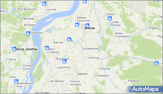 mapa Szczekarków gmina Wilków, Szczekarków gmina Wilków na mapie Targeo