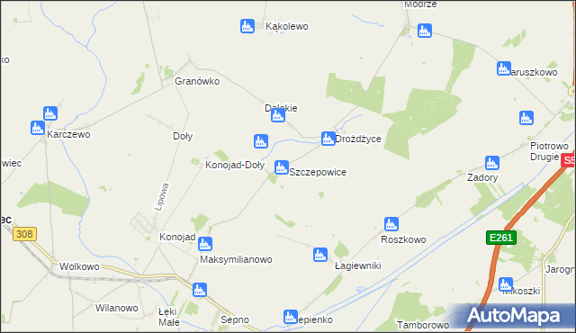 mapa Szczepowice, Szczepowice na mapie Targeo