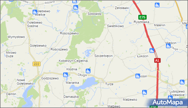 mapa Szczerbięcin, Szczerbięcin na mapie Targeo