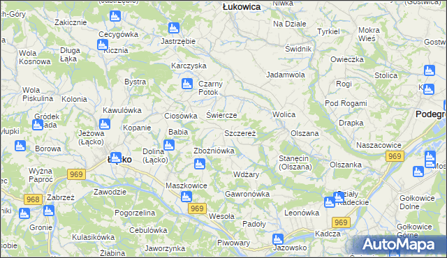 mapa Szczereż, Szczereż na mapie Targeo