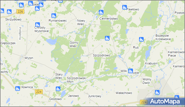 mapa Szczodrowo gmina Skarszewy, Szczodrowo gmina Skarszewy na mapie Targeo