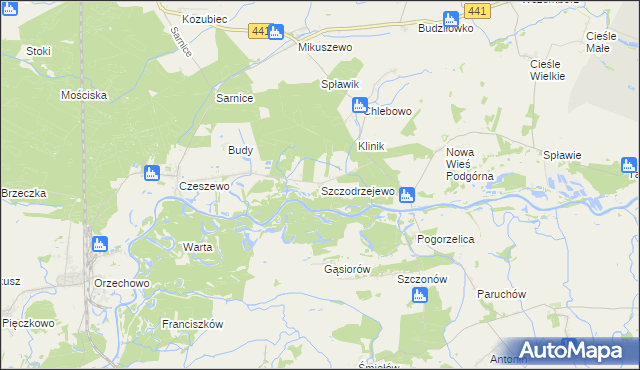 mapa Szczodrzejewo, Szczodrzejewo na mapie Targeo