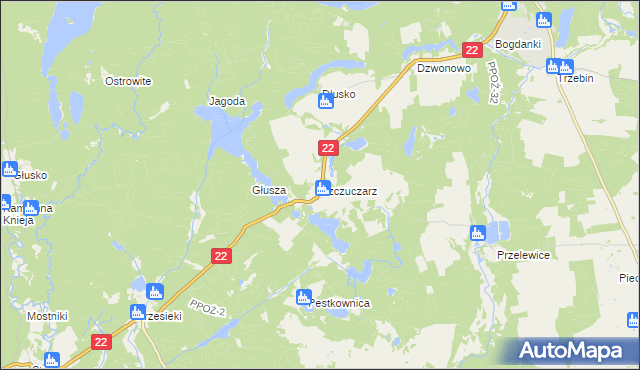 mapa Szczuczarz, Szczuczarz na mapie Targeo