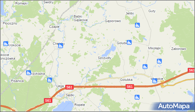 mapa Szczudły, Szczudły na mapie Targeo