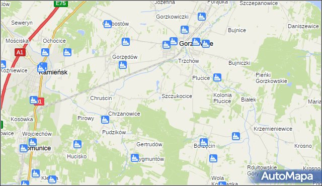 mapa Szczukocice, Szczukocice na mapie Targeo