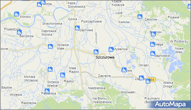 mapa Szczurowa, Szczurowa na mapie Targeo