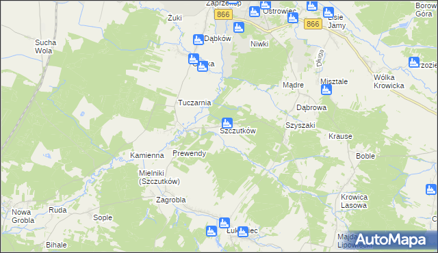 mapa Szczutków, Szczutków na mapie Targeo