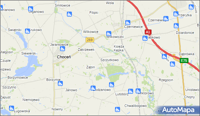 mapa Szczutkowo, Szczutkowo na mapie Targeo