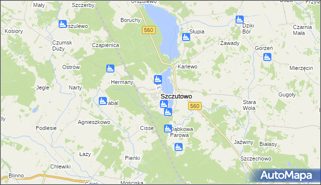 mapa Szczutowo powiat sierpecki, Szczutowo powiat sierpecki na mapie Targeo