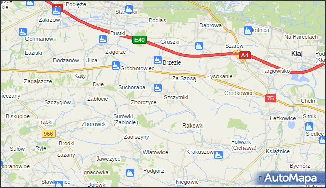 mapa Szczytniki gmina Gdów, Szczytniki gmina Gdów na mapie Targeo