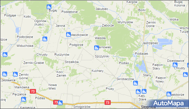 mapa Szczytniki gmina Stopnica, Szczytniki gmina Stopnica na mapie Targeo