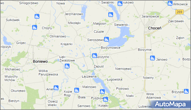 mapa Szczytno gmina Choceń, Szczytno gmina Choceń na mapie Targeo