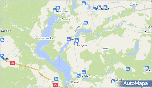 mapa Szczytno gmina Przechlewo, Szczytno gmina Przechlewo na mapie Targeo