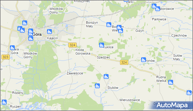 mapa Szedziec, Szedziec na mapie Targeo