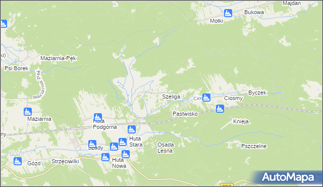 mapa Szeliga, Szeliga na mapie Targeo