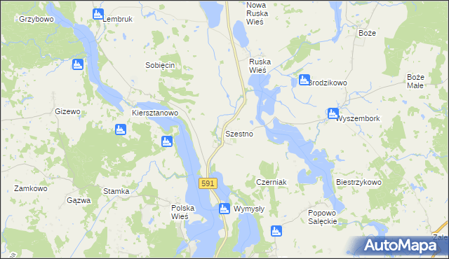 mapa Szestno, Szestno na mapie Targeo