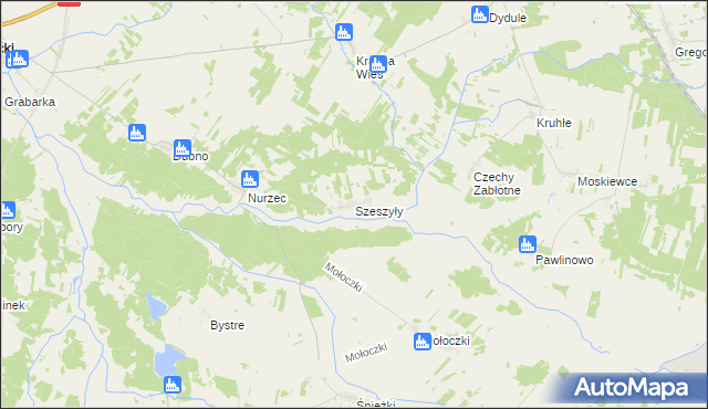 mapa Szeszyły, Szeszyły na mapie Targeo