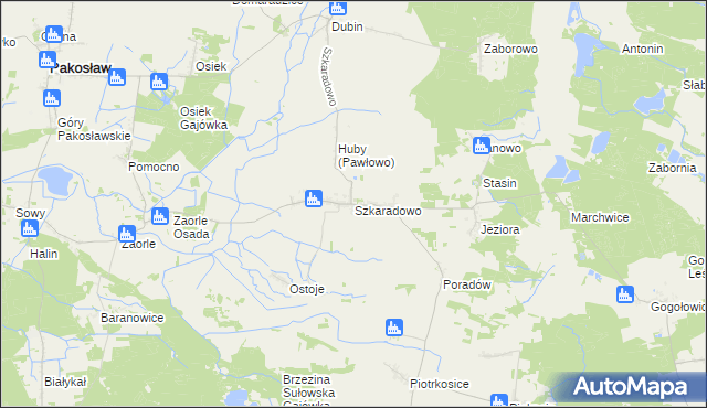 mapa Szkaradowo, Szkaradowo na mapie Targeo