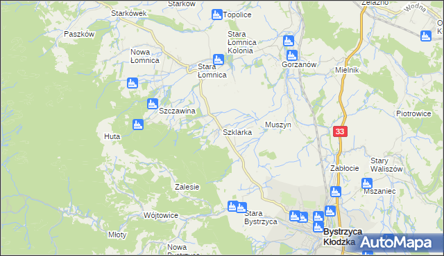 mapa Szklarka, Szklarka na mapie Targeo