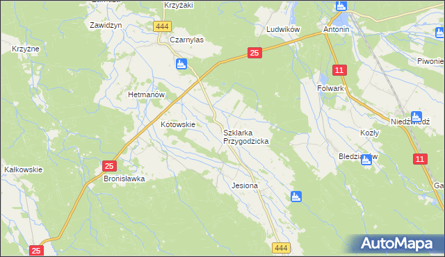 mapa Szklarka Przygodzicka, Szklarka Przygodzicka na mapie Targeo