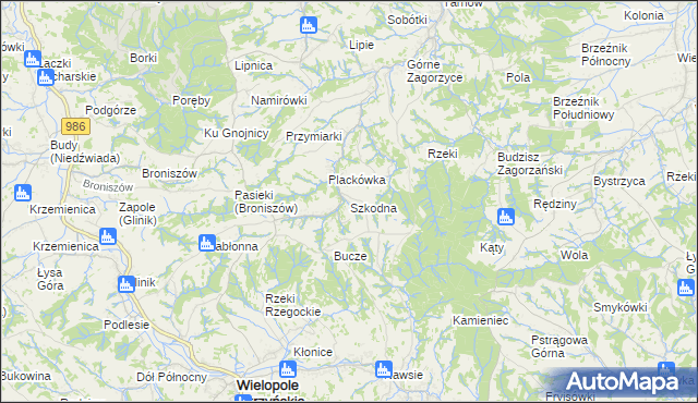 mapa Szkodna, Szkodna na mapie Targeo