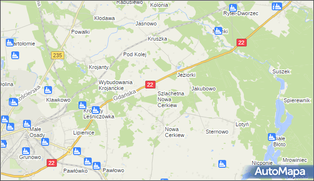 mapa Szlachetna Nowa Cerkiew, Szlachetna Nowa Cerkiew na mapie Targeo