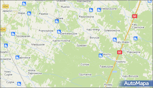 mapa Szlędaki, Szlędaki na mapie Targeo