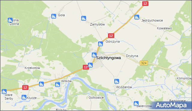 mapa Szlichtyngowa, Szlichtyngowa na mapie Targeo