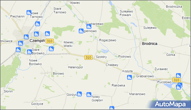 mapa Szołdry, Szołdry na mapie Targeo