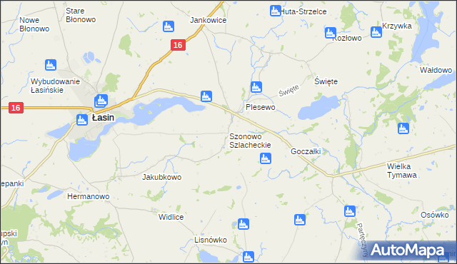 mapa Szonowo Szlacheckie, Szonowo Szlacheckie na mapie Targeo