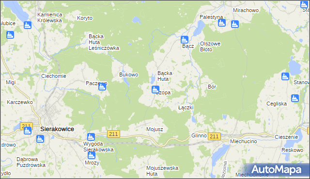 mapa Szopa, Szopa na mapie Targeo