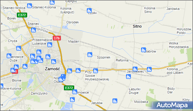 mapa Szopinek, Szopinek na mapie Targeo