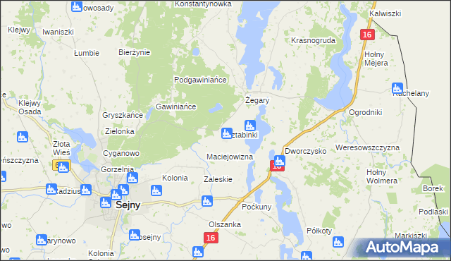 mapa Sztabinki, Sztabinki na mapie Targeo