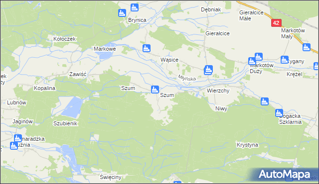 mapa Szum gmina Wołczyn, Szum gmina Wołczyn na mapie Targeo