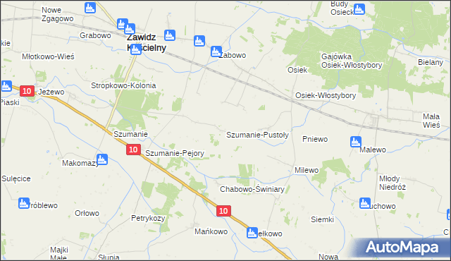 mapa Szumanie-Pustoły, Szumanie-Pustoły na mapie Targeo