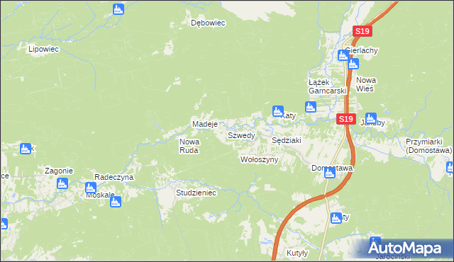 mapa Szwedy gmina Jarocin, Szwedy gmina Jarocin na mapie Targeo