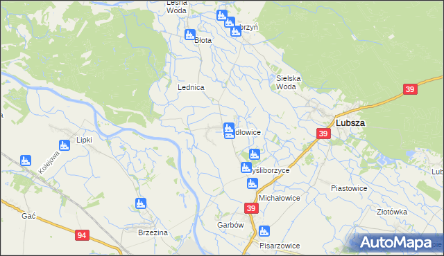 mapa Szydłowice, Szydłowice na mapie Targeo