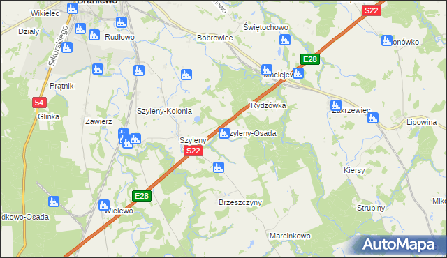 mapa Szyleny-Osada, Szyleny-Osada na mapie Targeo