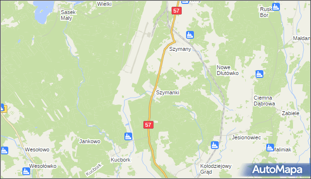 mapa Szymanki, Szymanki na mapie Targeo